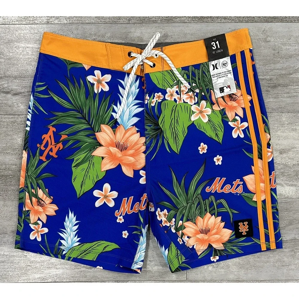 Hurley x 47 Phantom Board Shorts New York Mets Size 31 Brand New